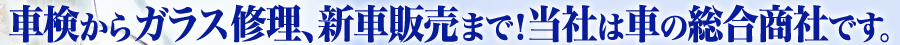 車検からガラス修理、新車販売まで！当社は車の総合商社です。